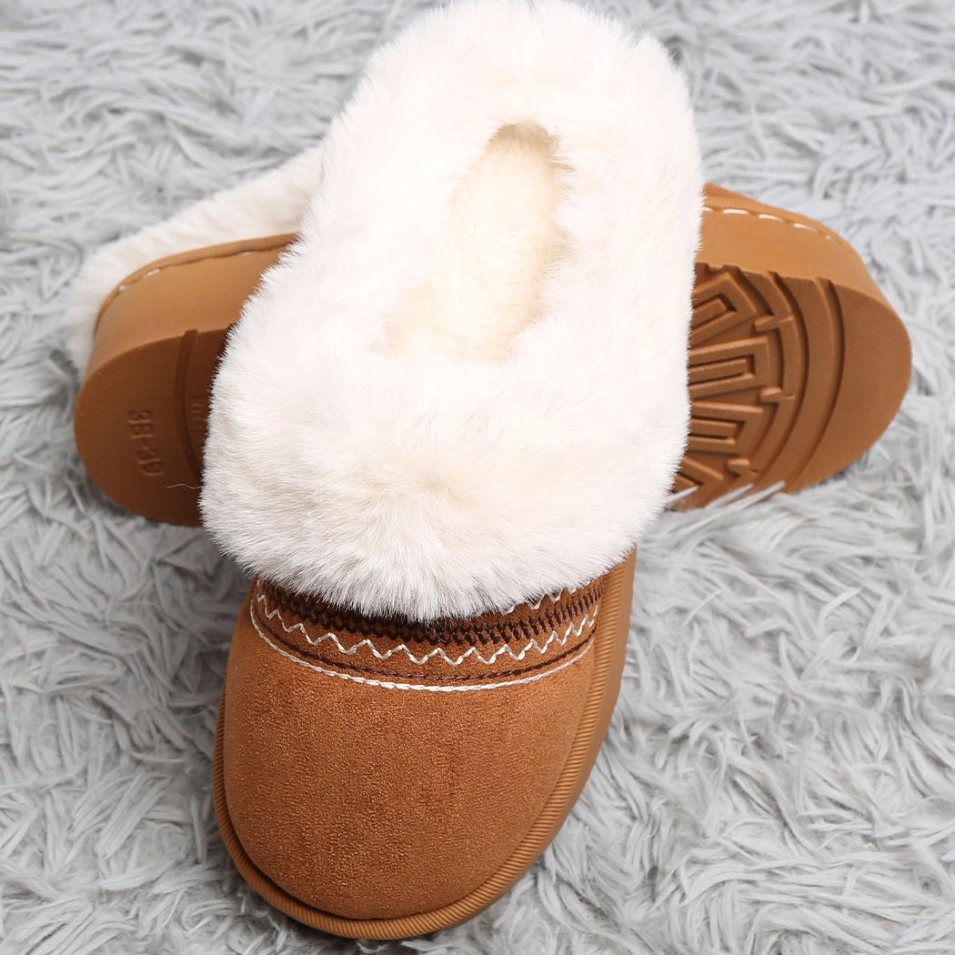 Cozy Fur Slippers - Camel