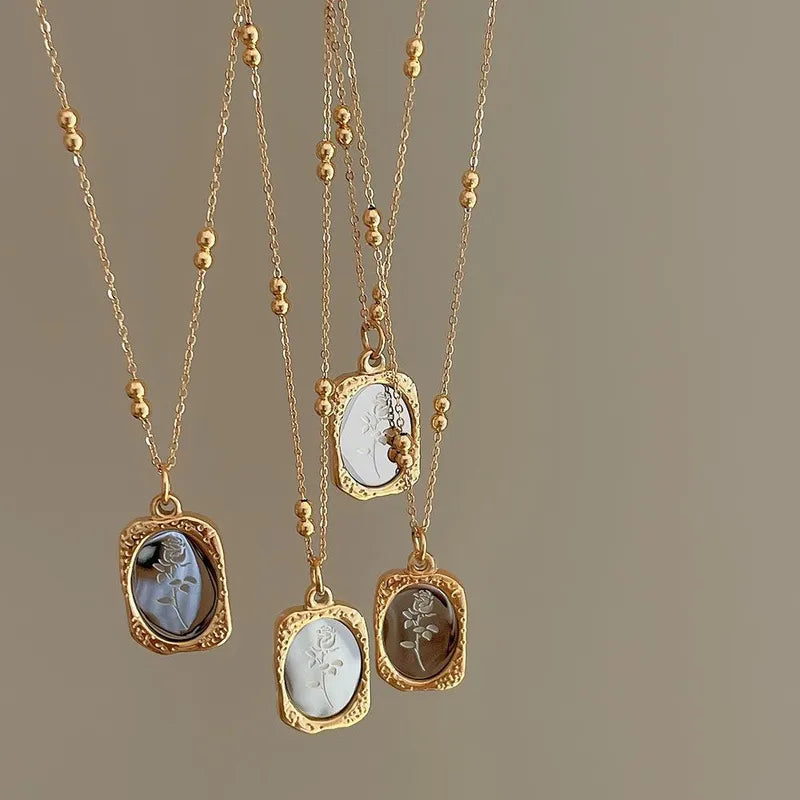 Vintage Rose Mirror Necklace (Restocking Soon)