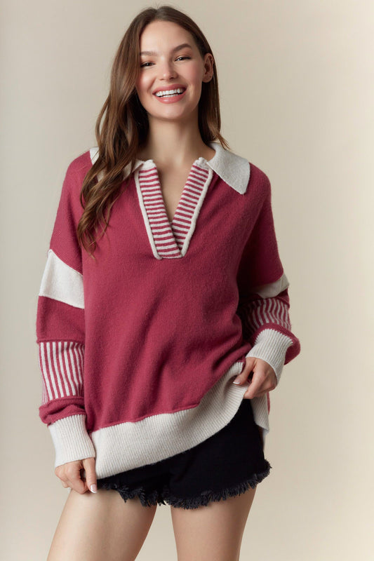 Crimson Oversized Sweater