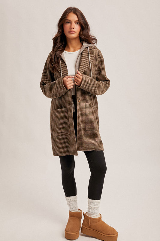Detachable Hoodie Two-fer Coat