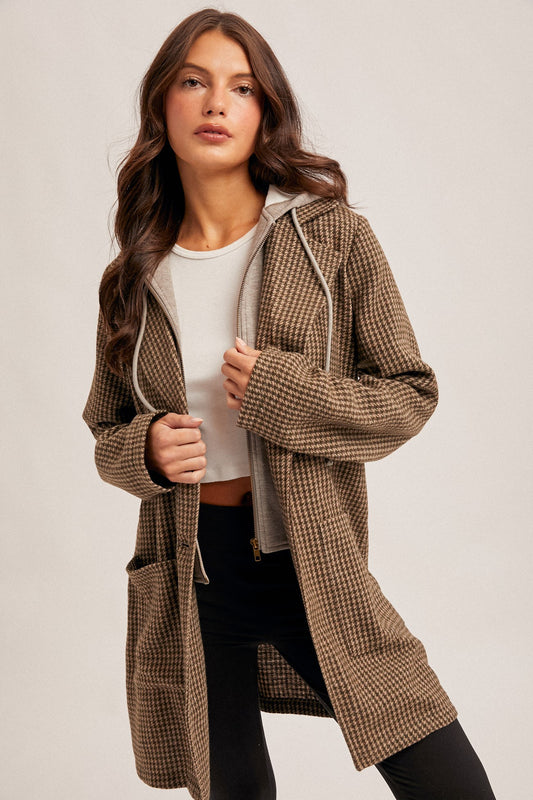 Detachable Hoodie Two-fer Coat