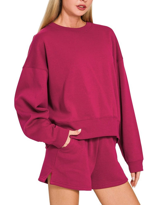 Cozy Fleece Set - Cabernet