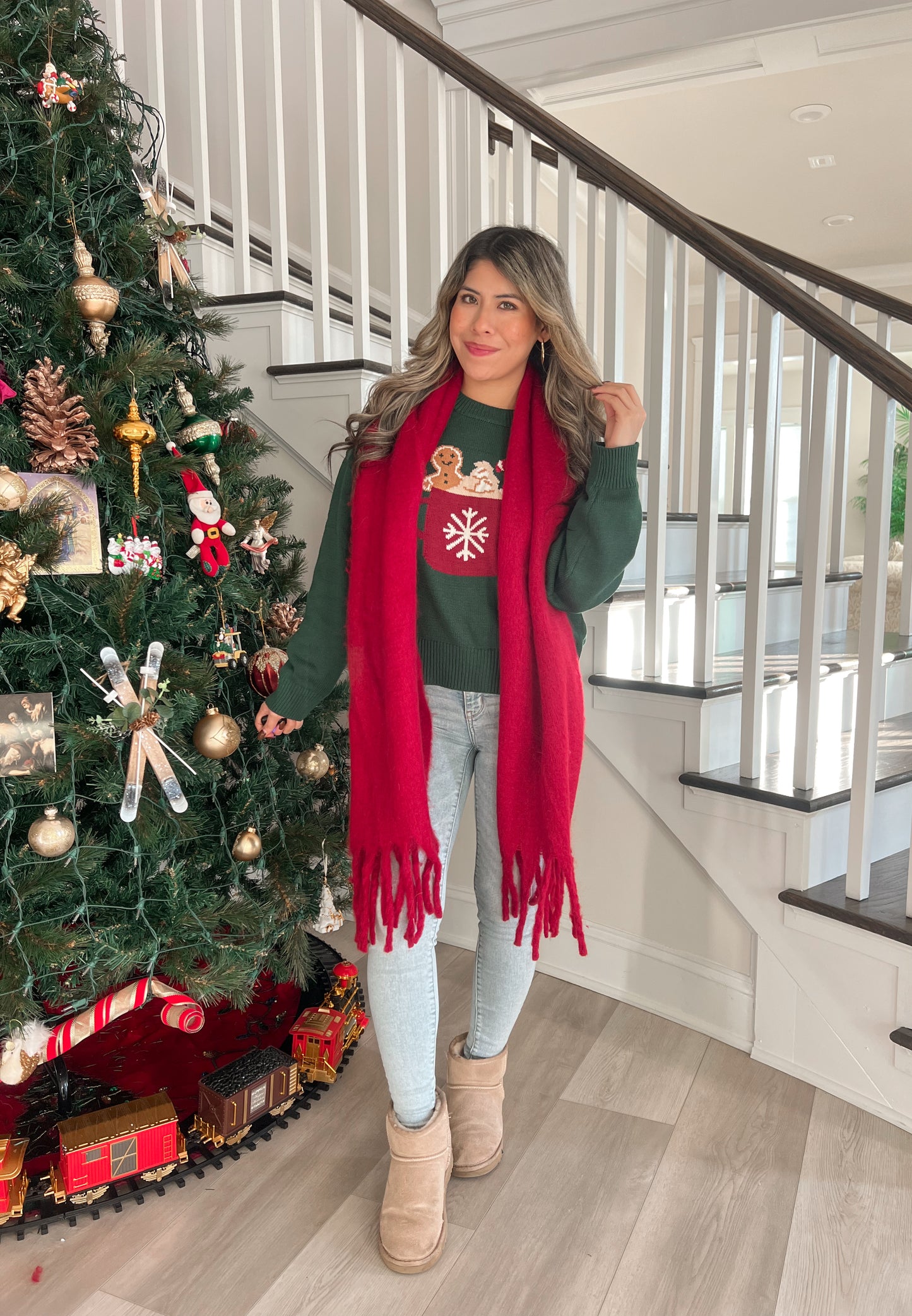 Cozy Scarf (Brown & Burgundy)