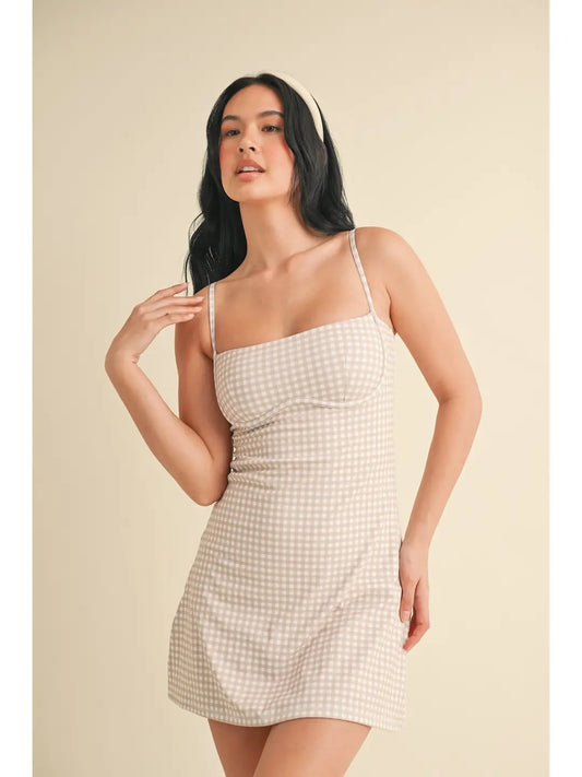 Gingham Active Romper Dress