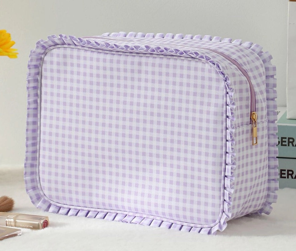 Ruffle Gingham Toiletry Bag