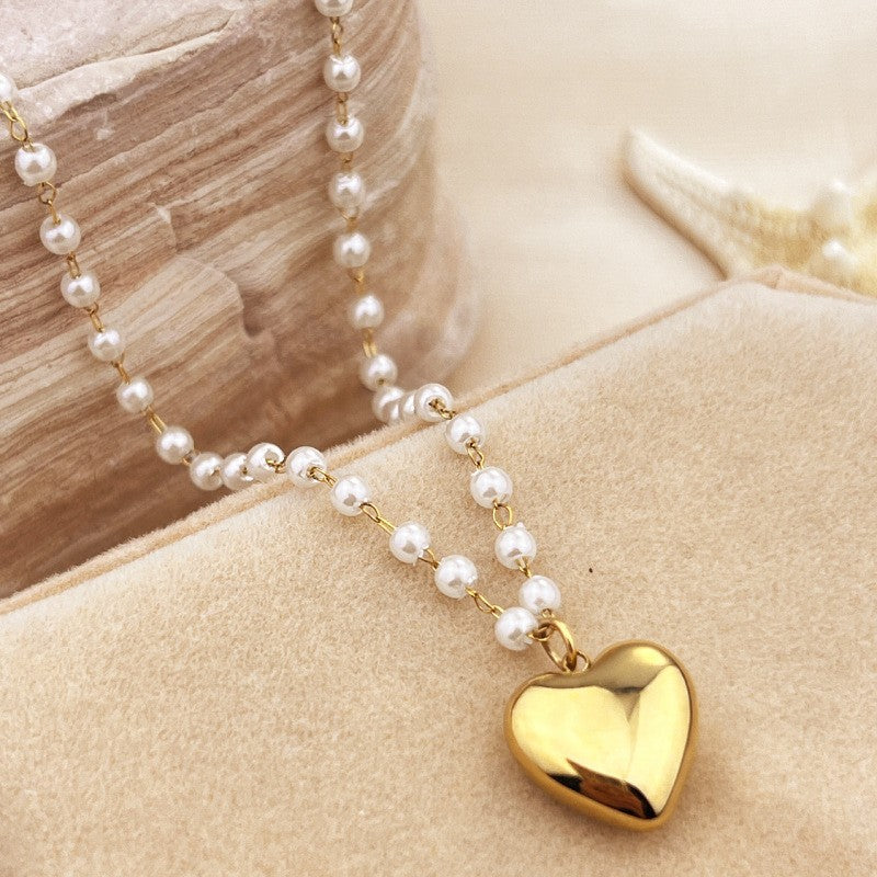 Heart Pearl Necklace