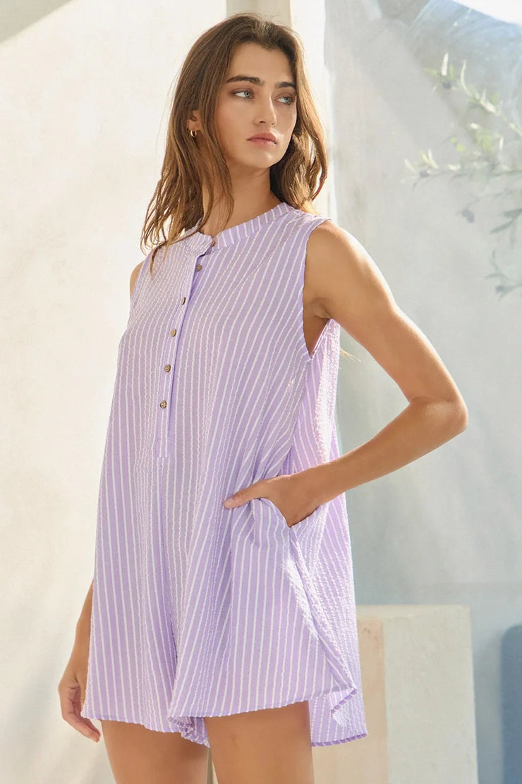 Alexx Striped Romper