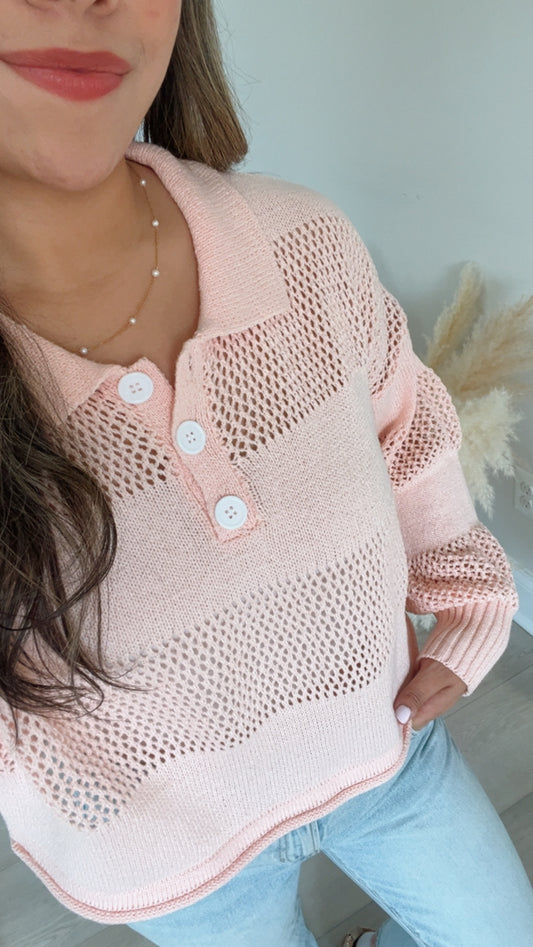 Striped Knit Rugby Sweater