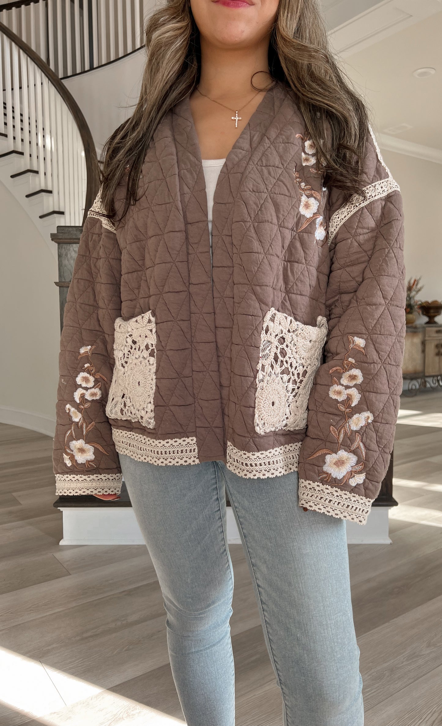 Vintage Florals Quilted Jacket