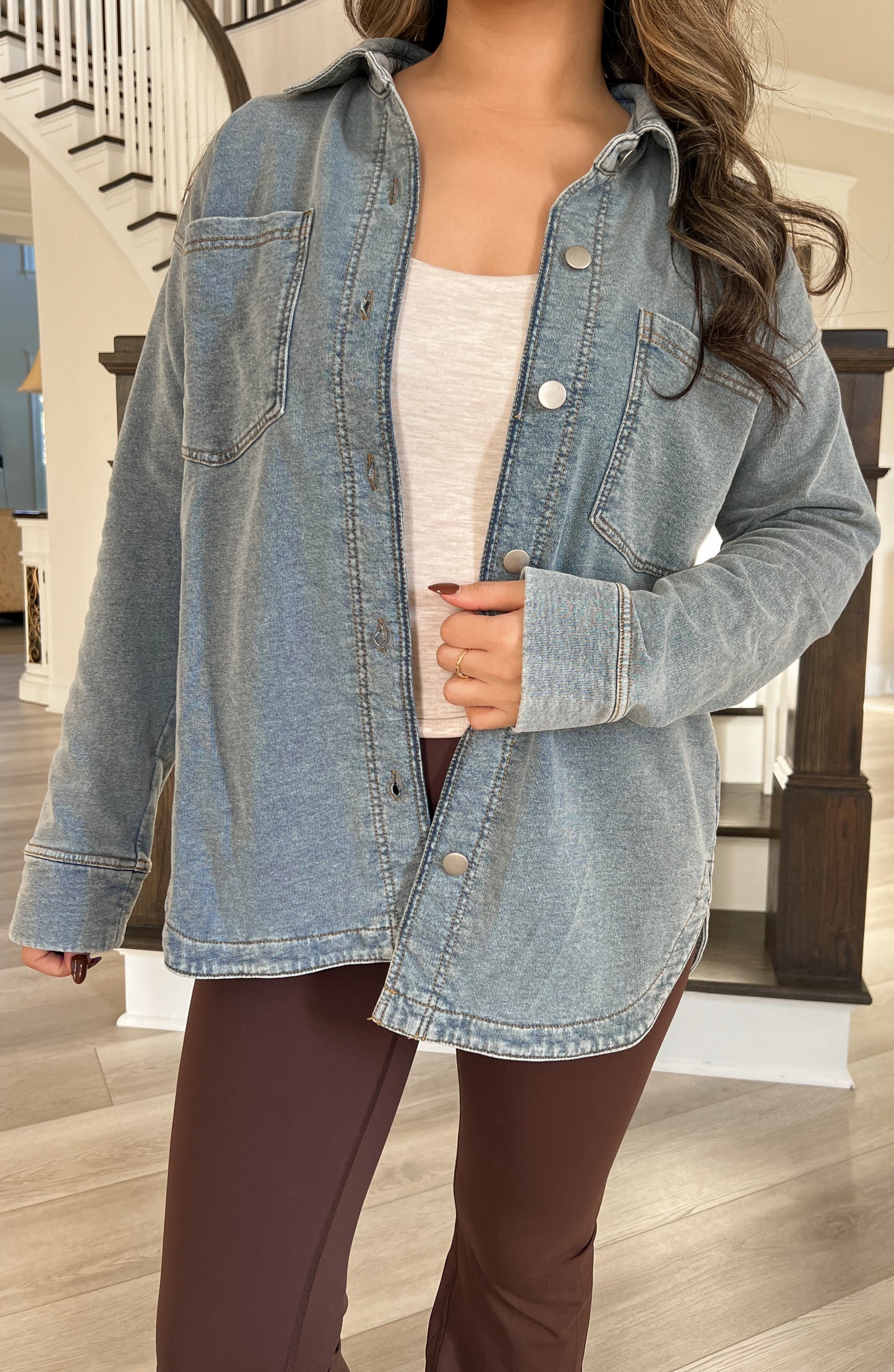 Soft Knit Denim Shacket