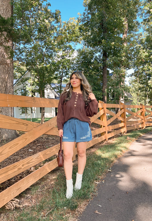 Falling For You Denim Shorts