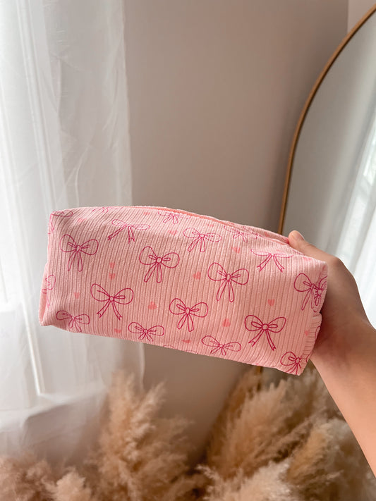 Bows and Hearts Makeup Bag