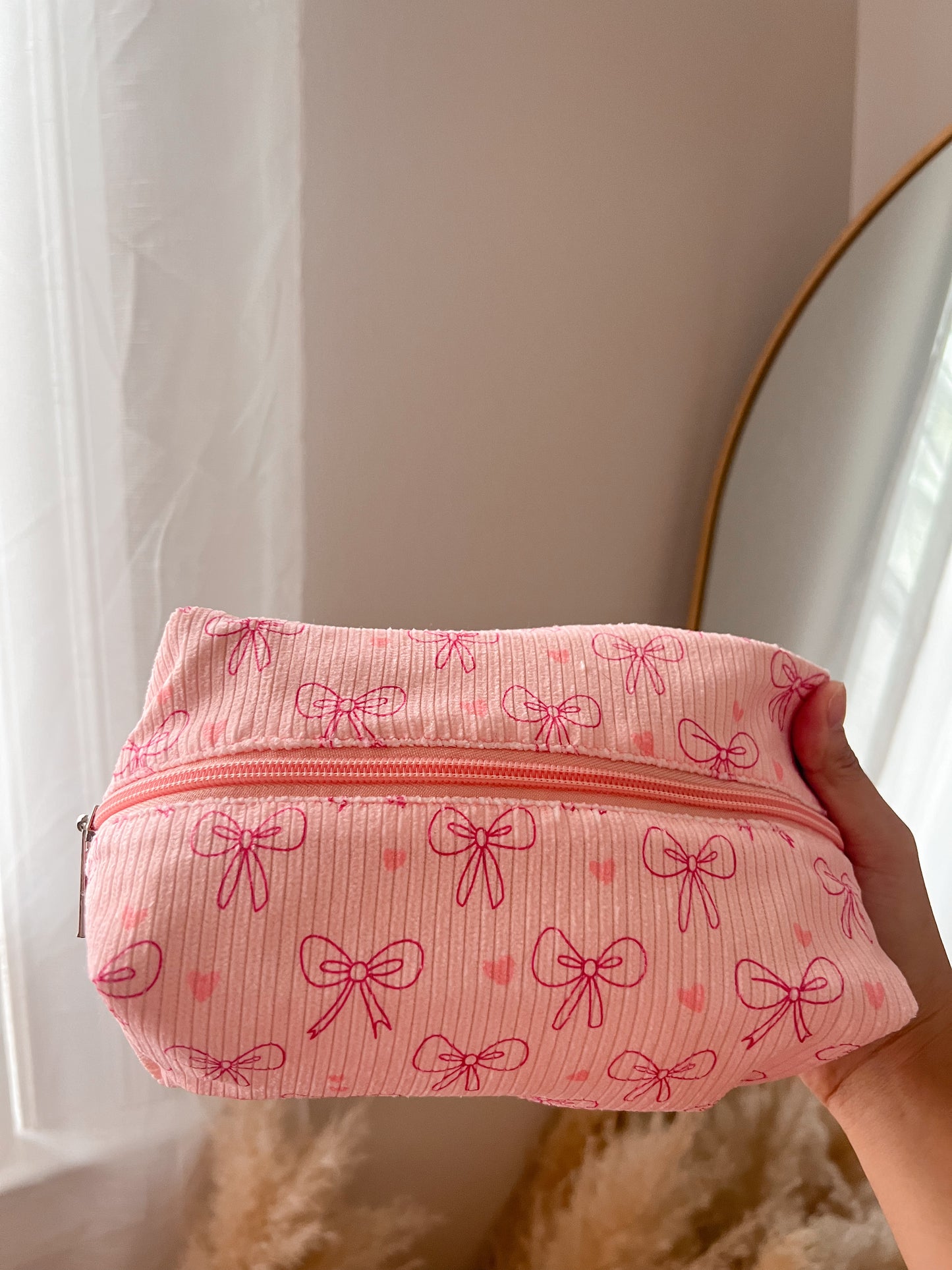 Bows and Hearts Makeup Bag