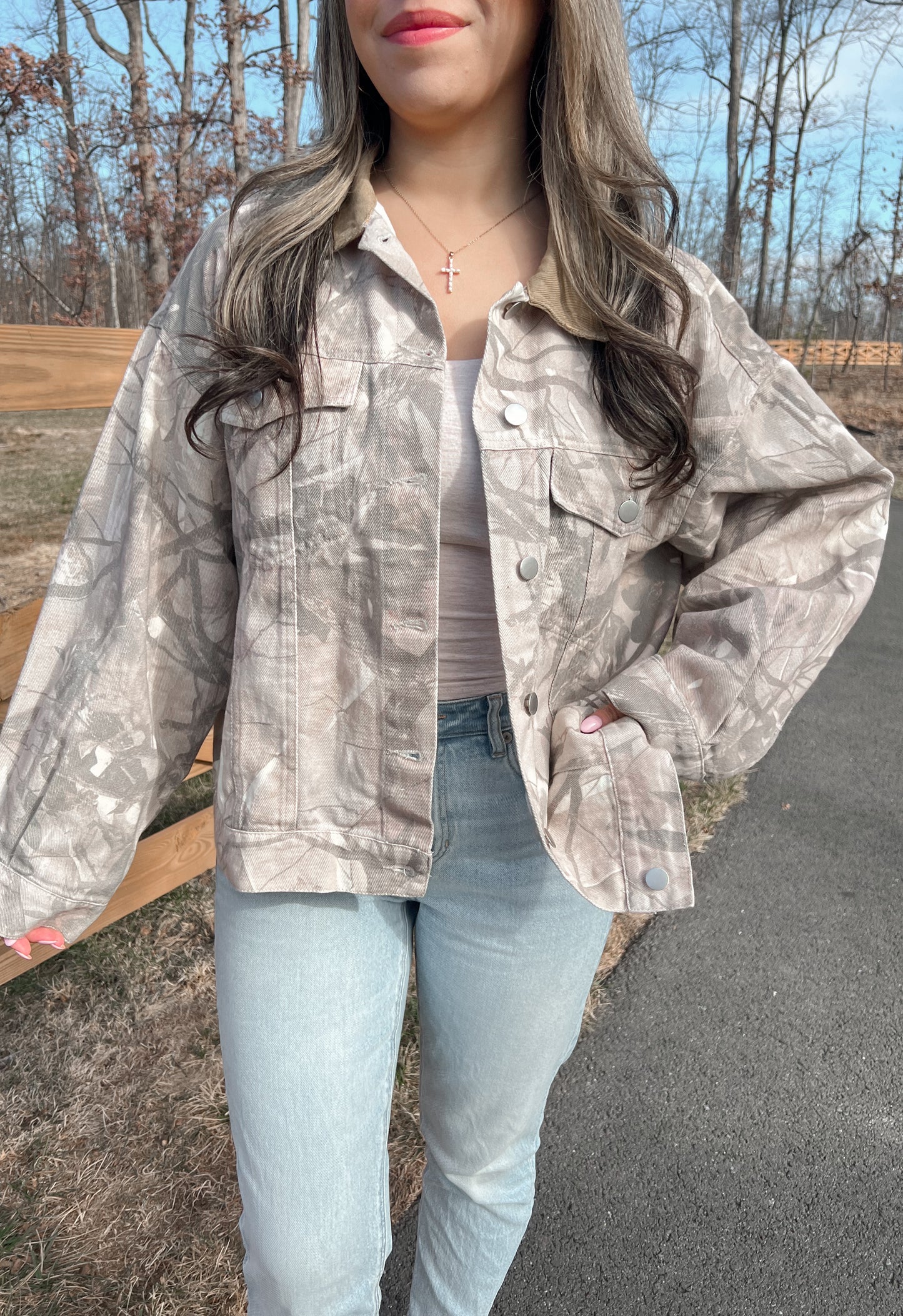 Camo Oversized Denim Jacket