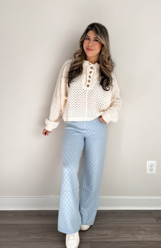 Diamond Knit High Waisted Pants