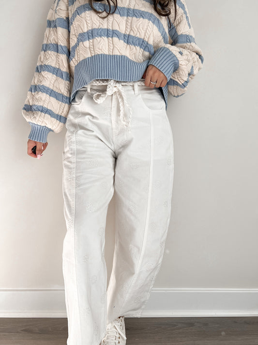 Eyelet Barrel Pants