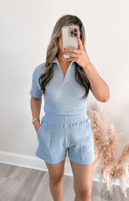Waffle Knit Two Piece Set