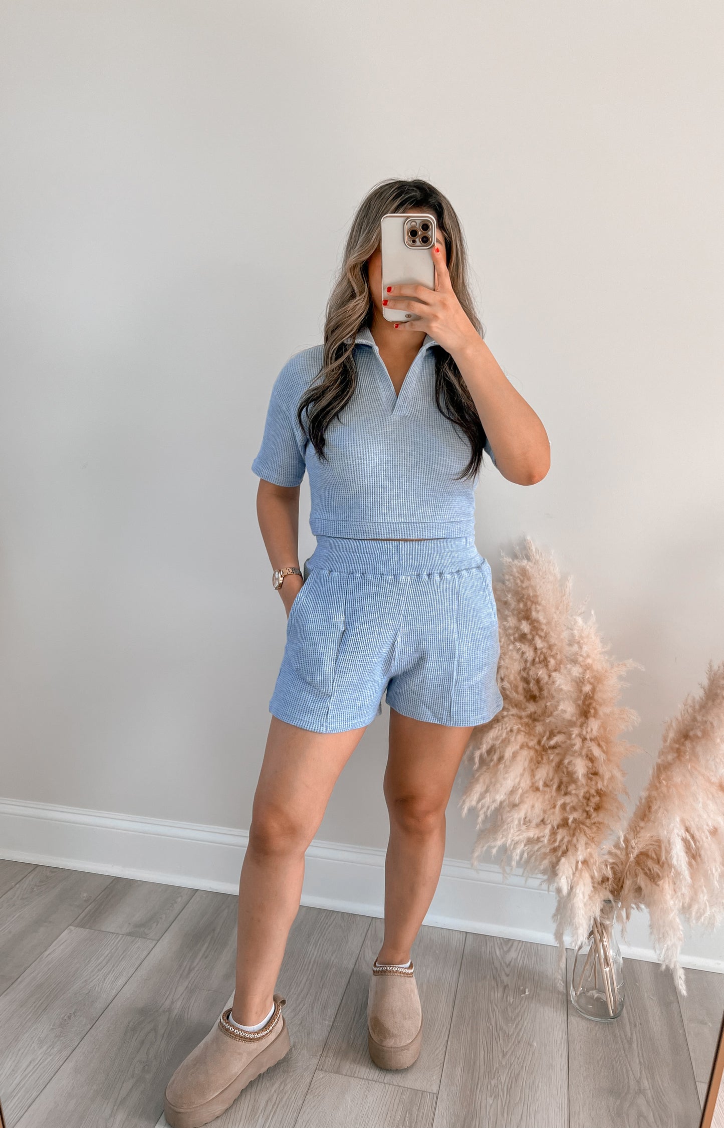 Waffle Knit Two Piece Set
