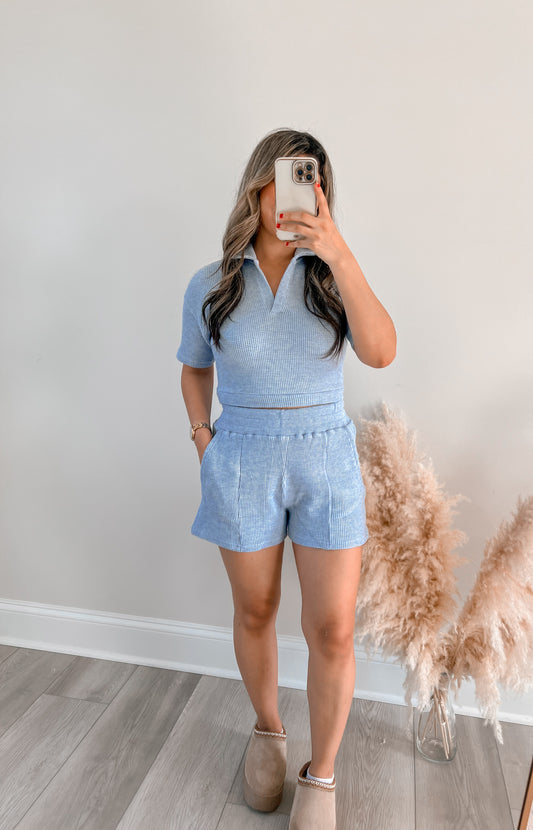 Waffle Knit Two Piece Set