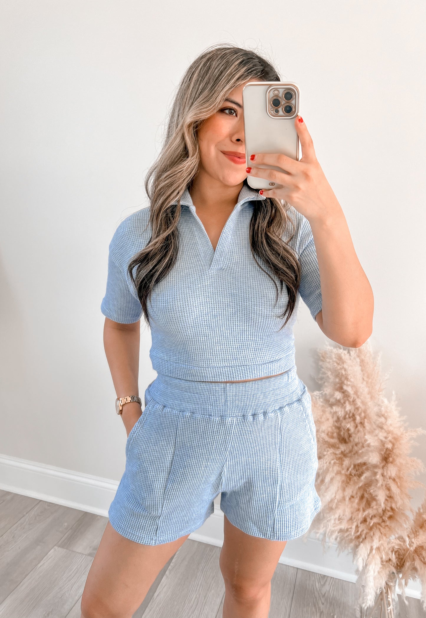 Waffle Knit Two Piece Set