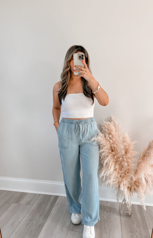 Striped Tencel Pants