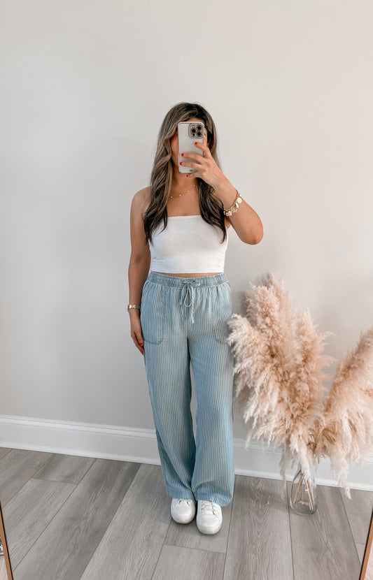 Striped Tencel Pants