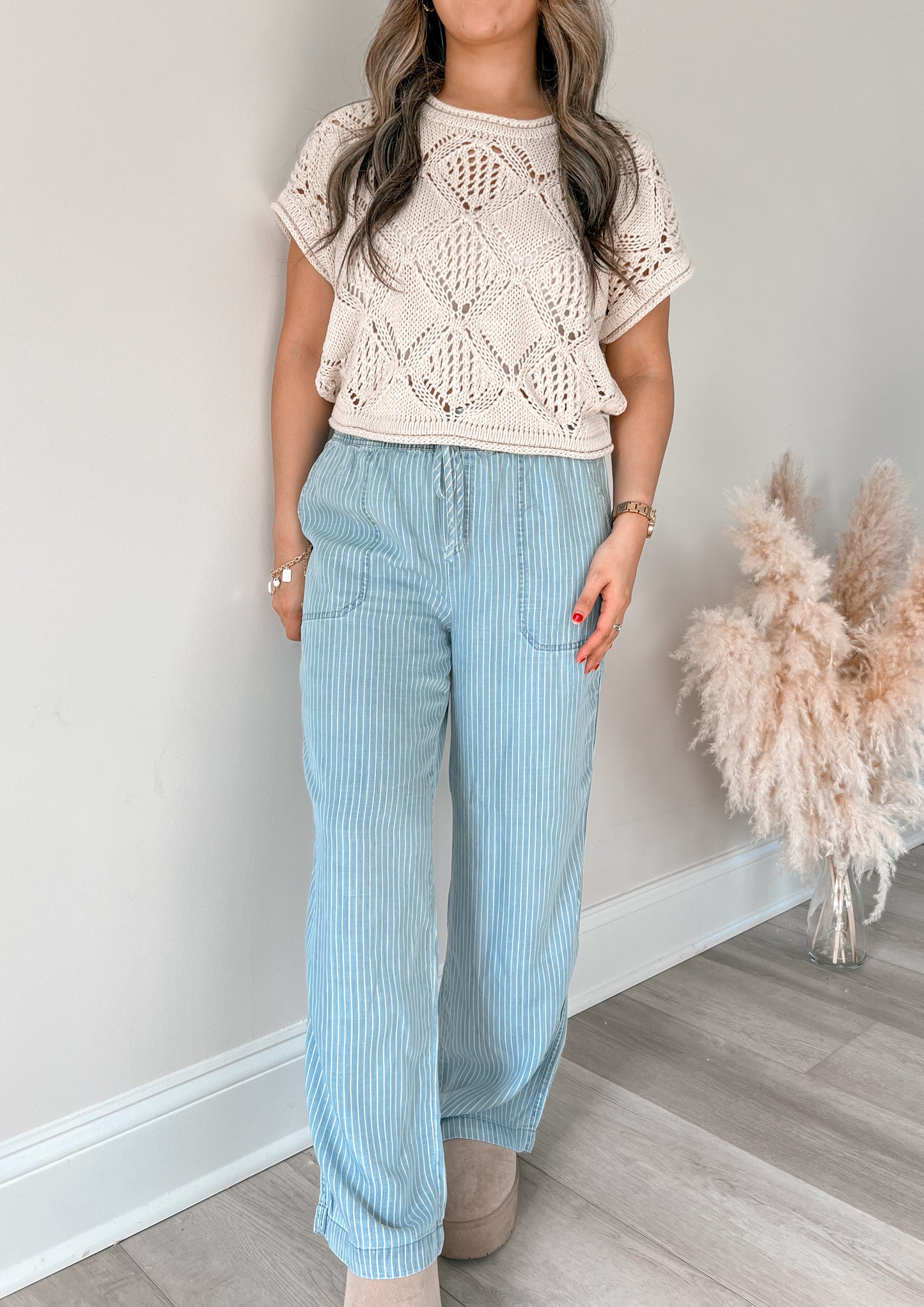 Striped Tencel Pants