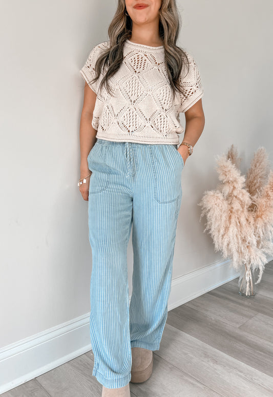 Crochet Pointelle Sweater