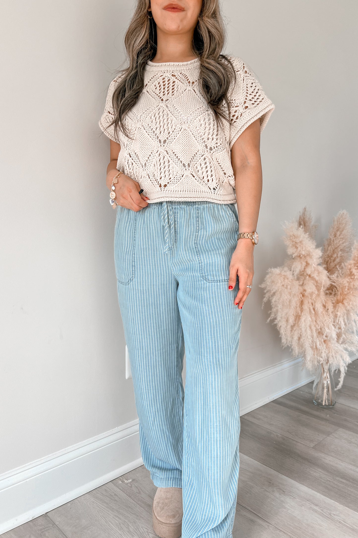 Crochet Pointelle Sweater