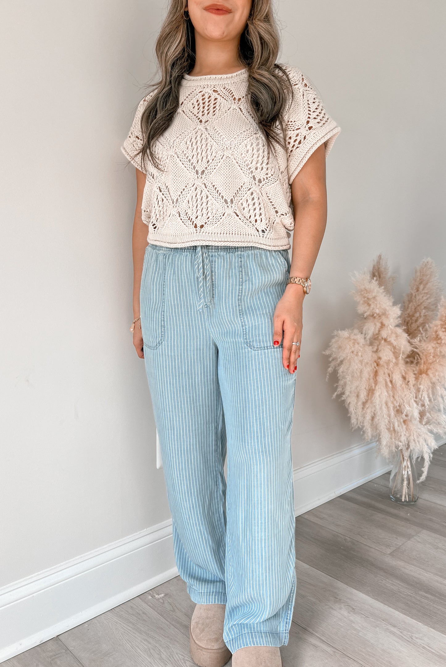 Crochet Pointelle Sweater