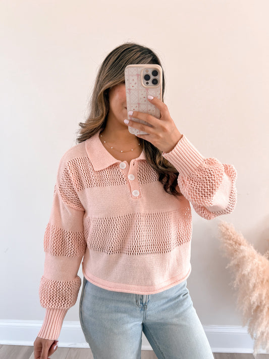 Striped Knit Rugby Sweater