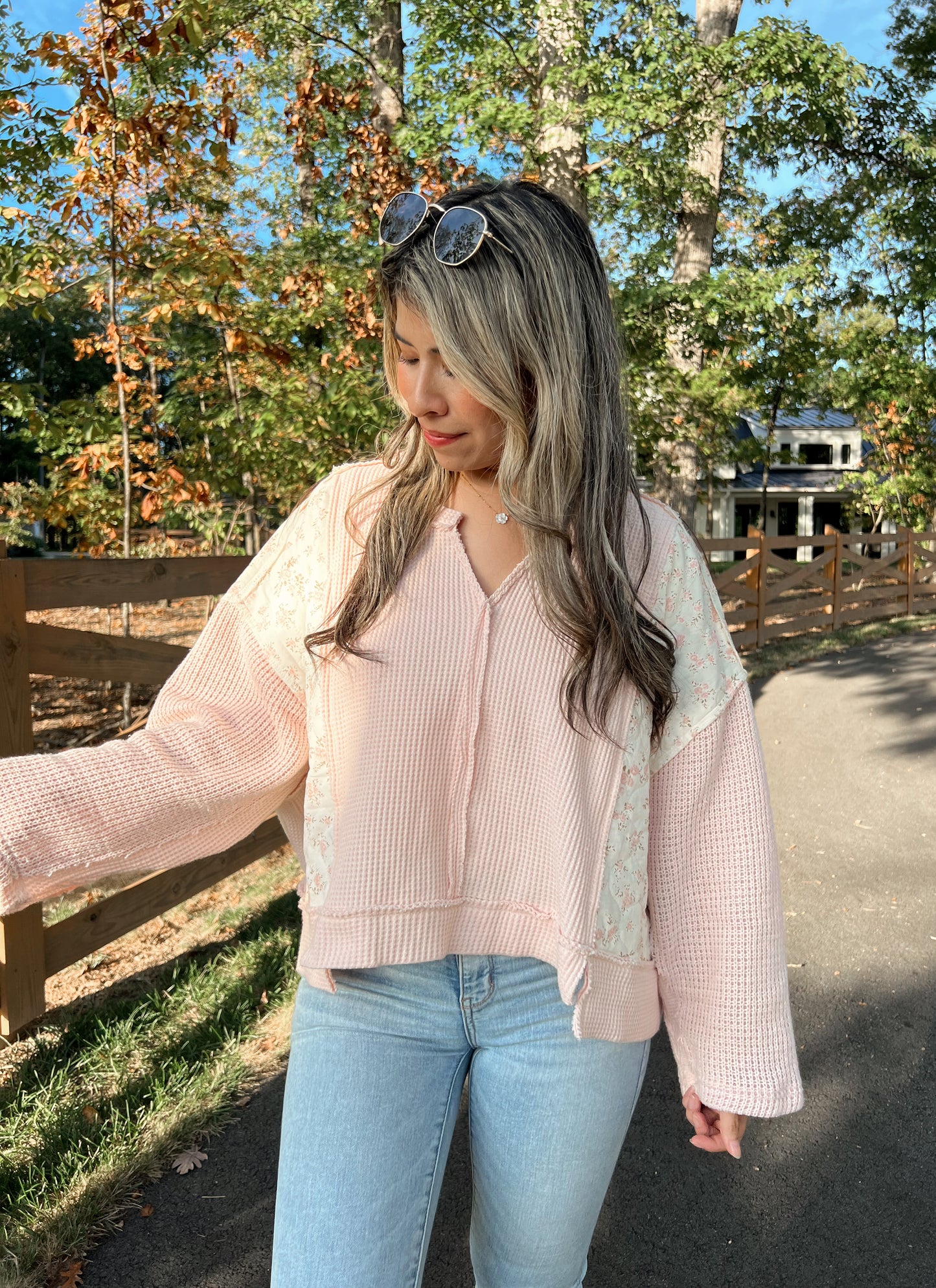 Pink Blooms Sweater