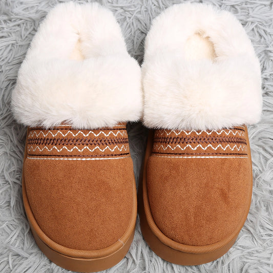 Cozy Fur Slippers - Camel