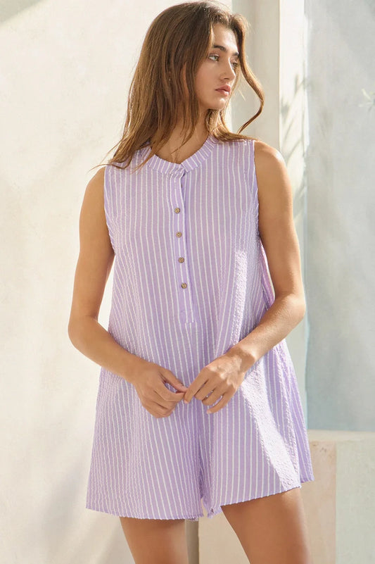 Alexx Striped Romper