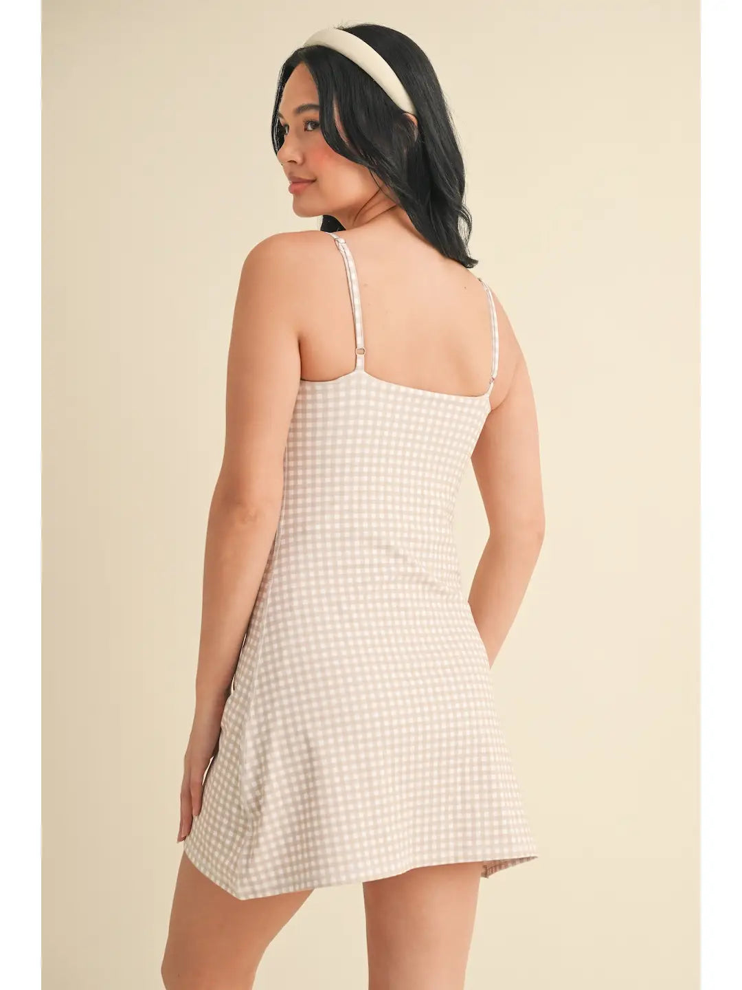 Gingham Active Romper Dress