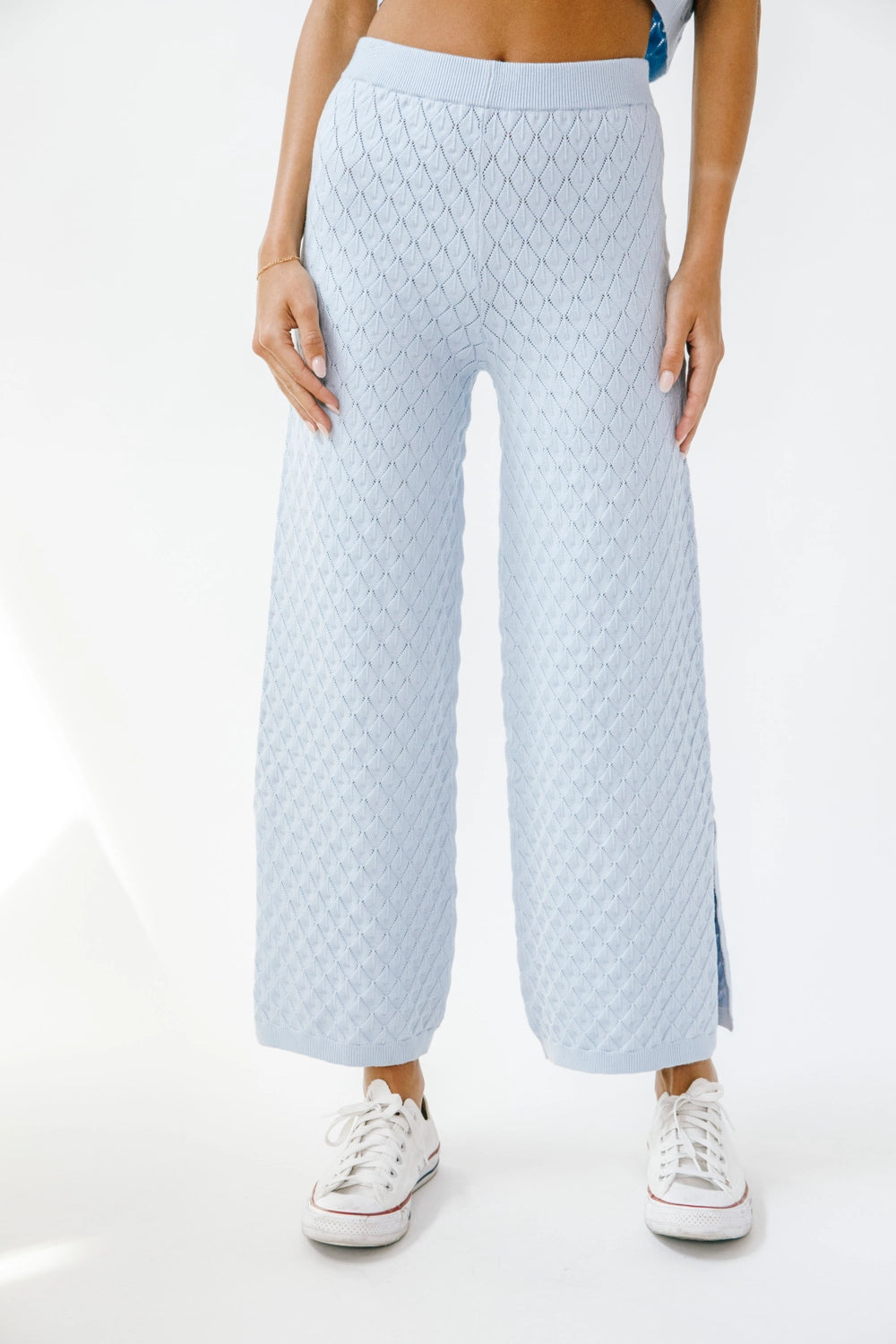 Diamond Knit High Waisted Pants