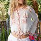 Feel The Breeze Jacket - Off White/Pink Floral