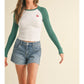 Embroidered Cherry Bow Long Sleeve