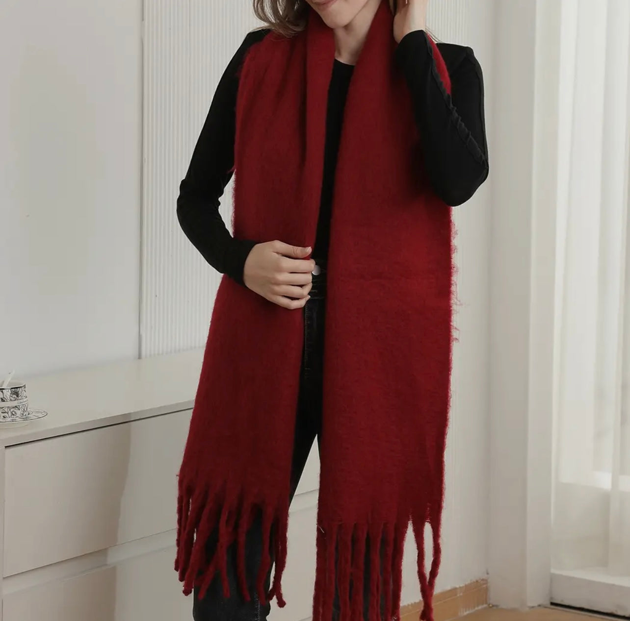 Cozy Scarf (Brown & Burgundy)