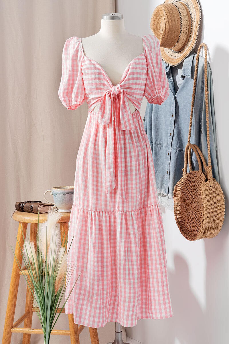 Barbie Gingham Midi Dress