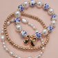 Blue Ceramic Porcelain Layered Bracelet