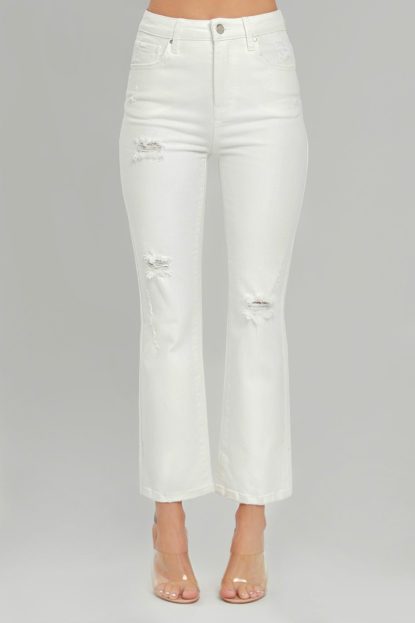 Pearl Distressed Straight Jeans