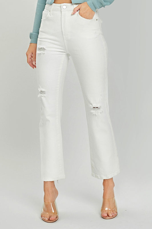 Pearl Distressed Straight Jeans