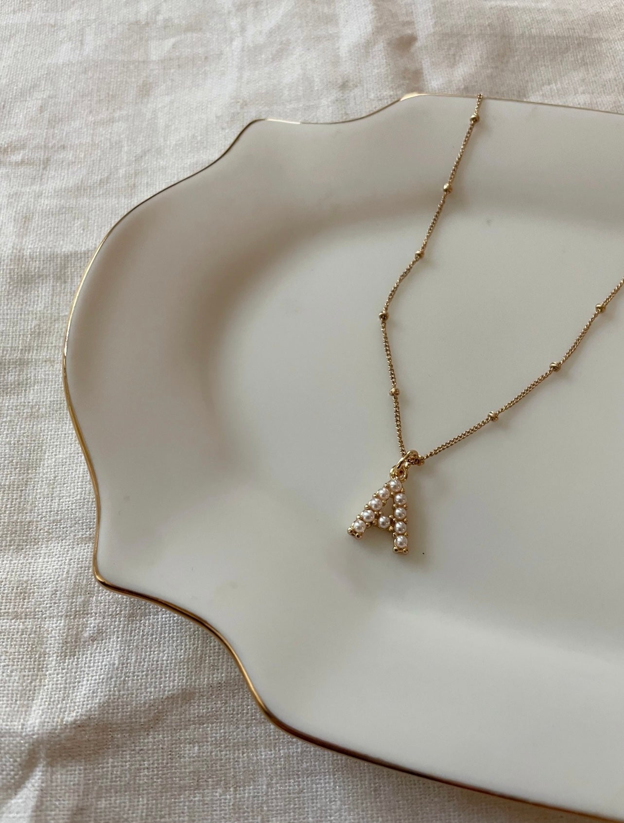 Pearl Initial Necklace