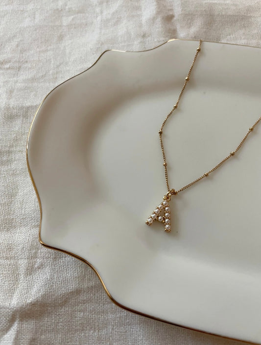 Pearl Initial Necklace