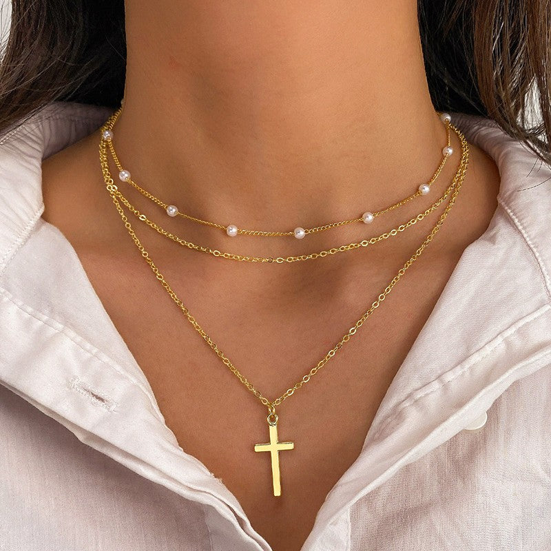 Cross Layered Necklace