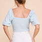 Blue Elegance Smocked Top