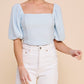 Blue Elegance Smocked Top