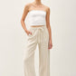 Beige Striped Pants