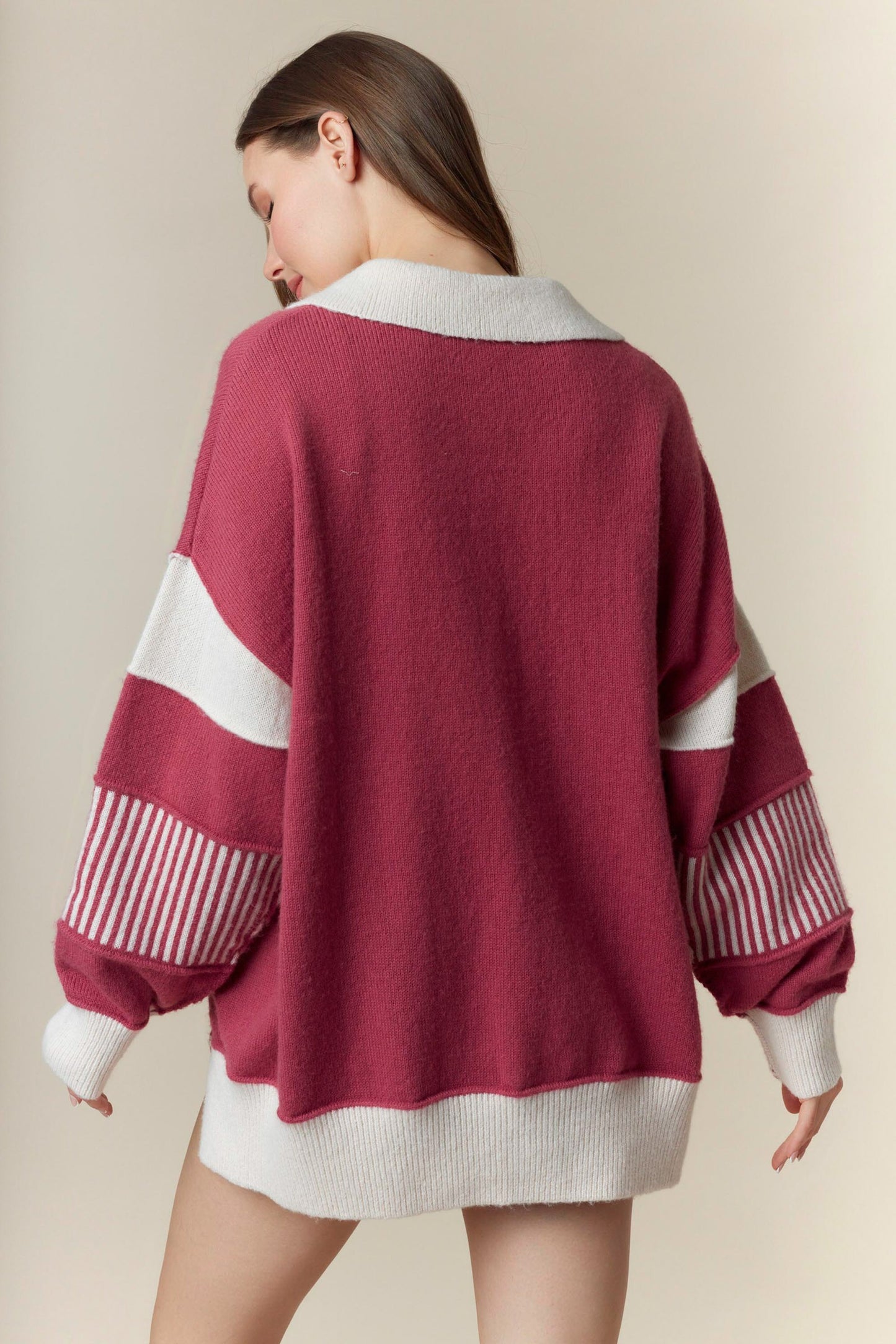 Crimson Oversized Sweater